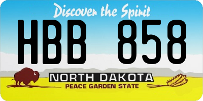 ND license plate HBB858