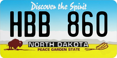 ND license plate HBB860