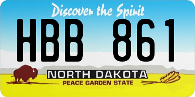 ND license plate HBB861