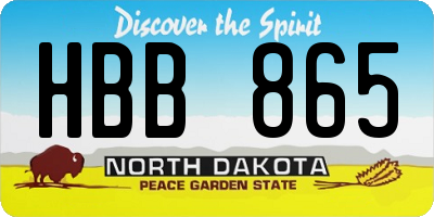 ND license plate HBB865