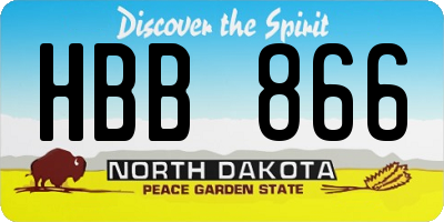 ND license plate HBB866