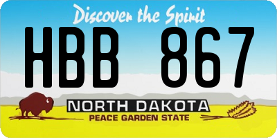 ND license plate HBB867