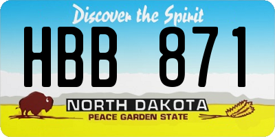 ND license plate HBB871