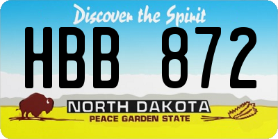 ND license plate HBB872