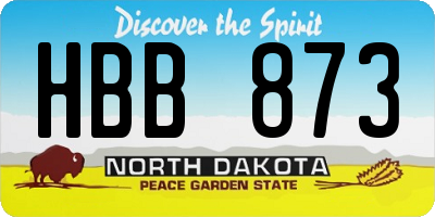 ND license plate HBB873