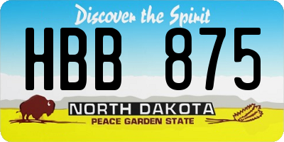 ND license plate HBB875