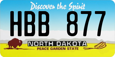 ND license plate HBB877