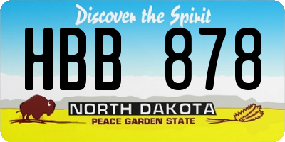 ND license plate HBB878