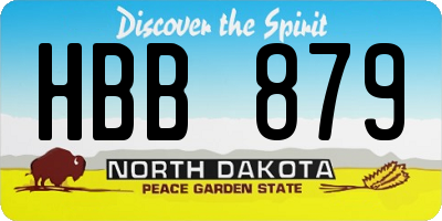 ND license plate HBB879