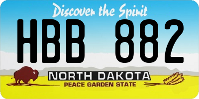 ND license plate HBB882