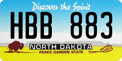 ND license plate HBB883