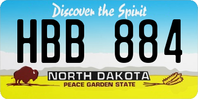 ND license plate HBB884