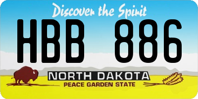 ND license plate HBB886