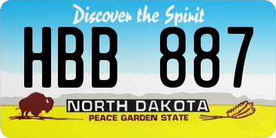 ND license plate HBB887