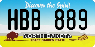 ND license plate HBB889