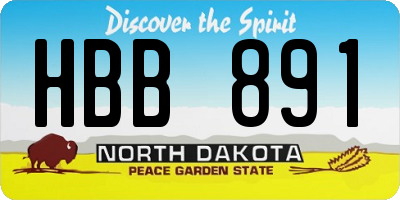 ND license plate HBB891