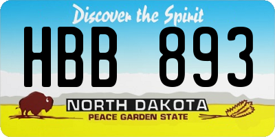 ND license plate HBB893