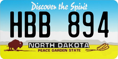 ND license plate HBB894