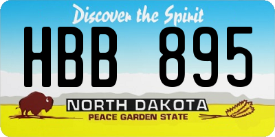 ND license plate HBB895