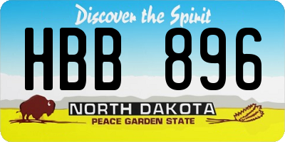 ND license plate HBB896