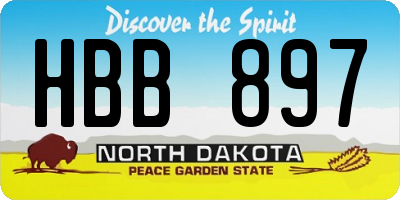 ND license plate HBB897