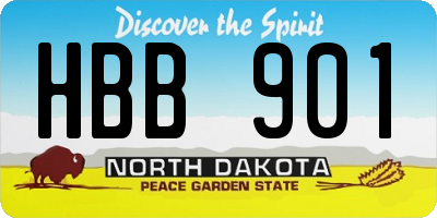 ND license plate HBB901