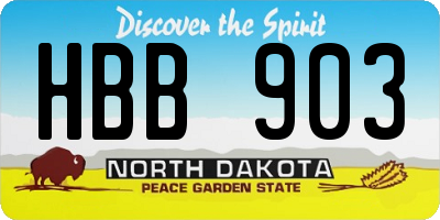 ND license plate HBB903