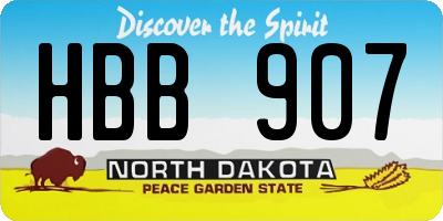 ND license plate HBB907