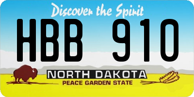 ND license plate HBB910