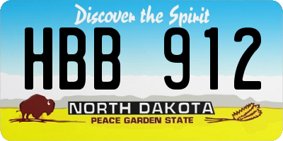 ND license plate HBB912