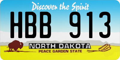 ND license plate HBB913