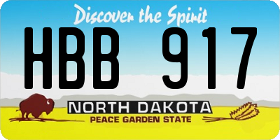 ND license plate HBB917