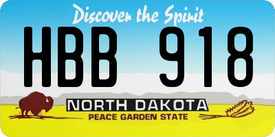 ND license plate HBB918