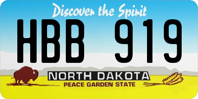 ND license plate HBB919