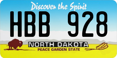 ND license plate HBB928