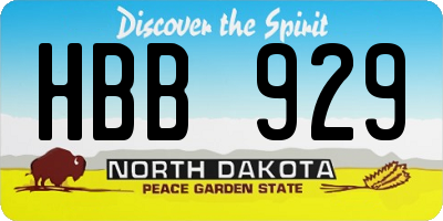 ND license plate HBB929