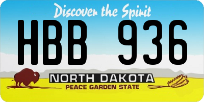 ND license plate HBB936