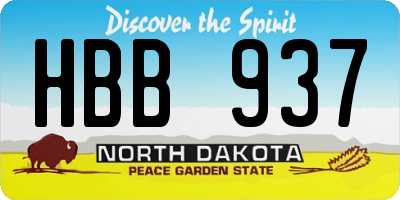 ND license plate HBB937