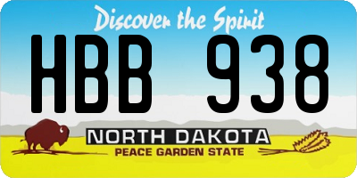 ND license plate HBB938