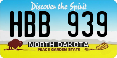 ND license plate HBB939