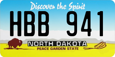 ND license plate HBB941