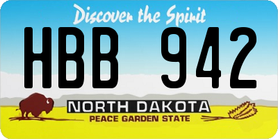 ND license plate HBB942