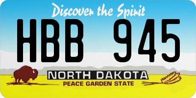 ND license plate HBB945