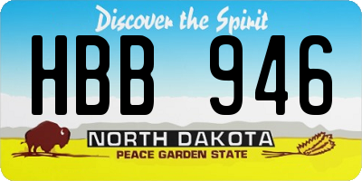 ND license plate HBB946
