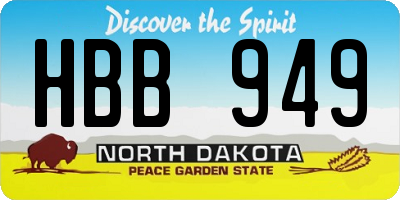 ND license plate HBB949