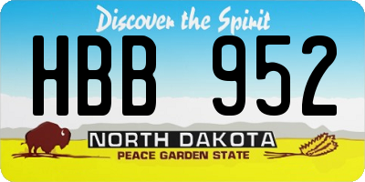 ND license plate HBB952