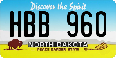 ND license plate HBB960