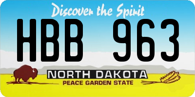 ND license plate HBB963