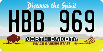 ND license plate HBB969