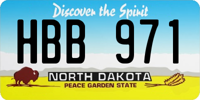 ND license plate HBB971